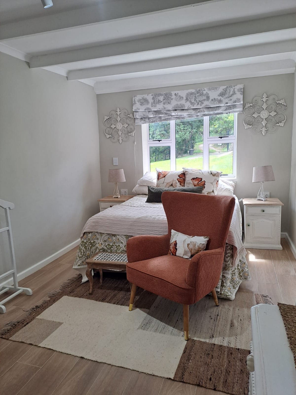King bedroom with garden views
